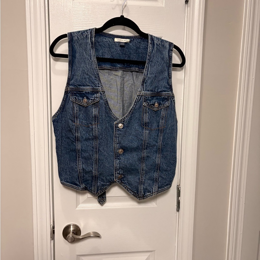 American Eagle Outfitters Blue Denim Vest